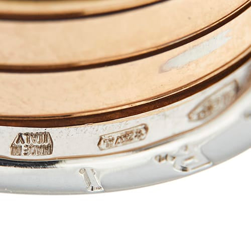 Bague Bulgari B.Zero1 - Bague homme trois bandes en or blanc et or rose 58 Facettes 38826