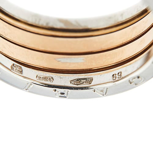 Bague Bulgari B.Zero1 - Bague homme trois bandes en or blanc et or rose 58 Facettes 38826