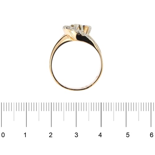Bague 54 Bague contrariée en or rose 18 ct avec diamants 58 Facettes 38660