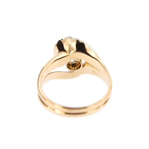 Bague 54 Bague contrariée en or rose 18 ct avec diamants 58 Facettes 38660