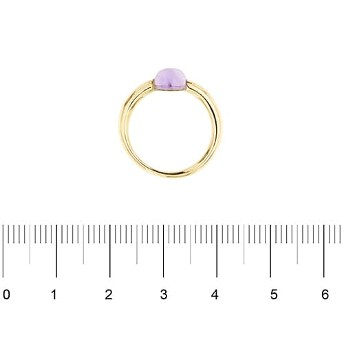 Bague Bague - Améthyste cabochon en or jaune 18 kt 58 Facettes 38224