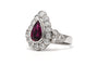 Bague 58 Bague contemporaine en or blanc 18 carats, tourmaline et diamants 58 Facettes 23580