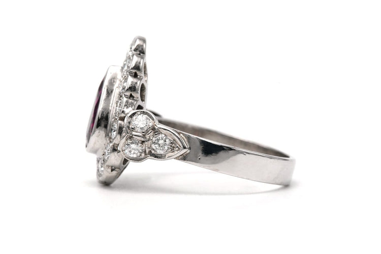 Bague 58 Bague contemporaine en or blanc 18 carats, tourmaline et diamants 58 Facettes 23580