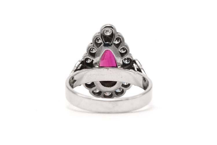 Bague 58 Bague contemporaine en or blanc 18 carats, tourmaline et diamants 58 Facettes 23580
