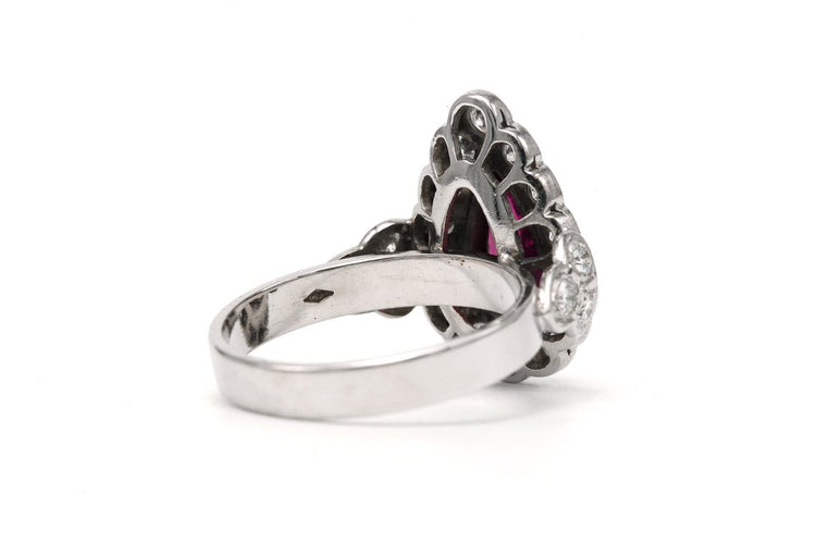 Bague 58 Bague contemporaine en or blanc 18 carats, tourmaline et diamants 58 Facettes 23580