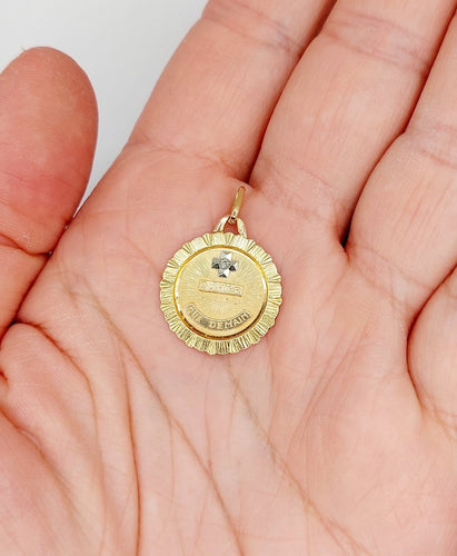Pendentif Augis - Pendentif médaille d'amour 20 mm en or rose 18k et diamant 58 Facettes A06808