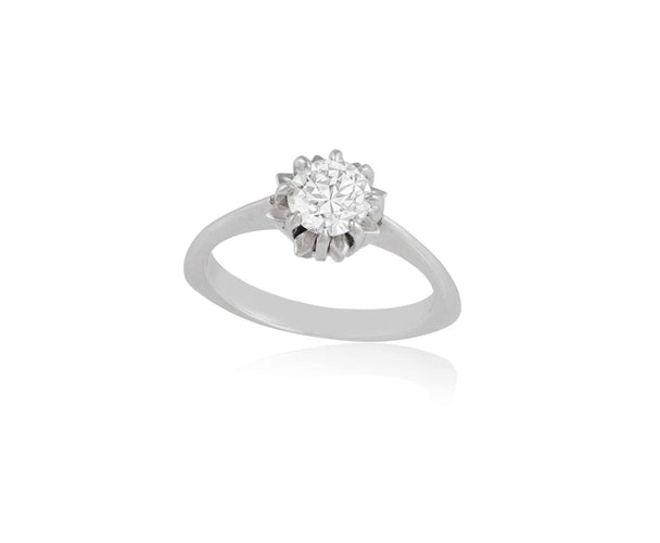 Bague 52 Bague solitaire en or gris avec diamant taille ancienne 0,78 ct 58 Facettes 227465