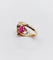 Bague 54 Bague Art nouveau en or 18k et platine, rubis cabochon et diamants 58 Facettes A06780
