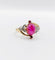 Bague 54 Bague Art nouveau en or 18k et platine, rubis cabochon et diamants 58 Facettes A06780
