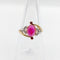 Bague 54 Bague Art nouveau en or 18k et platine, rubis cabochon et diamants 58 Facettes A06780