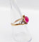 Bague 54 Bague Art nouveau en or 18k et platine, rubis cabochon et diamants 58 Facettes A06780