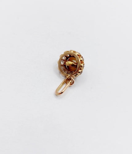 Pendentif Pendentif victorien en or rose 14k avec perle et diamants 58 Facettes A06881