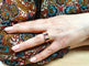 Bague 53 Bague jonc en or jaune 18K, rubis et diamants 58 Facettes DV.RUB.DAMIER