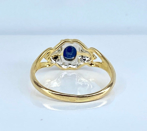 Bague 48 Bague en or 18 carats avec saphir et diamants 58 Facettes AB705