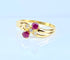Bague 50 Bague toi et moi en or jaune 18 carats, rubis et diamants 58 Facettes AB707