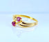 Bague 50 Bague toi et moi en or jaune 18 carats, rubis et diamants 58 Facettes AB707