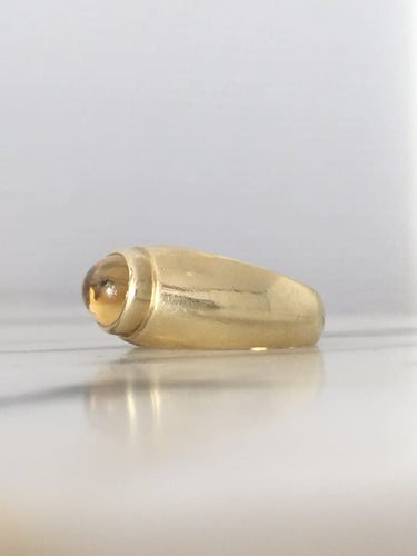 Bague 50 Bague en or jaune 18K sertie d’une citrine cabochon 58 Facettes 250