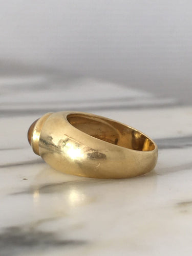 Bague 50 Bague en or jaune 18K sertie d’une citrine cabochon 58 Facettes 250