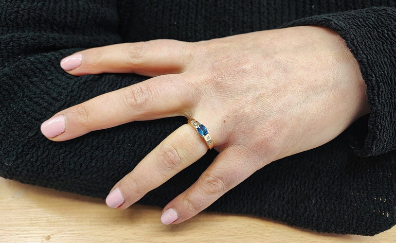 Bague 53 Bague saphir et diamants en or jaune 18K 58 Facettes BAG.SAPH.2129.3