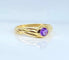 Bague 51 Bague jonc en or jaune 18 carats avec améthyste 58 Facettes AB708