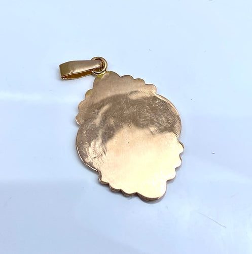 Pendentif Médaille Vierge Marie - Pendentif en or jaune 18 carats 58 Facettes AB709