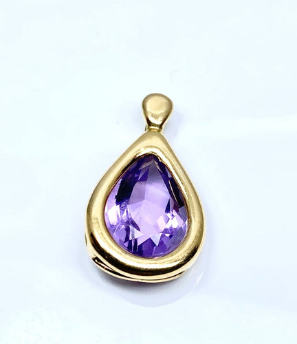 Pendentif Pendentif en or jaune 18 carats et améthyste taille poire 58 Facettes AB710