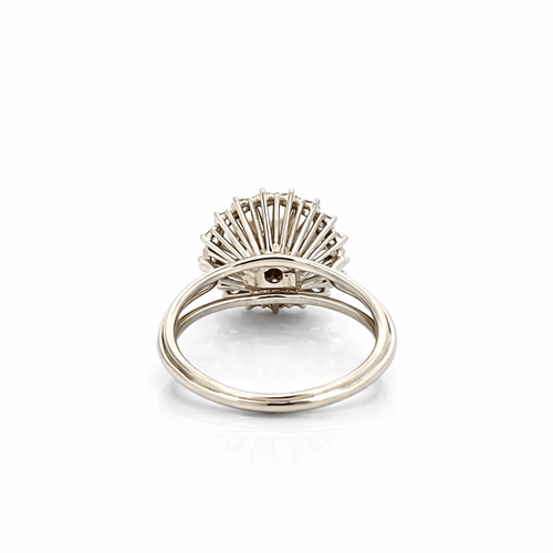 Bague 56 Bague vintage en or blanc 18 carats avec perle et diamants 58 Facettes 50380