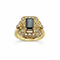 Bague 53 Bague Art déco géométrique en or jaune 18k, saphir et diamants 58 Facettes 50391