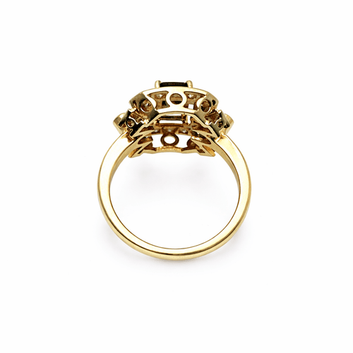 Bague 53 Bague Art déco géométrique en or jaune 18k, saphir et diamants 58 Facettes 50391