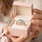 Bague 57 Bague en or jaune 18 carats avec aigue-marine et diamants 58 Facettes 50381