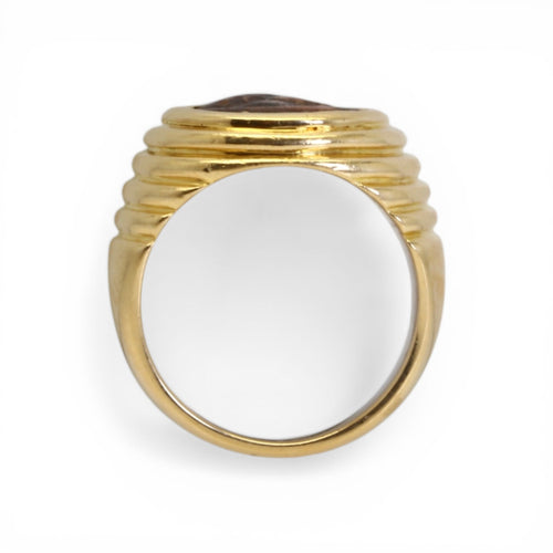 Bague 51 Bulgari Monete - Bague en or jaune 750 et pièce antique en bronze 58 Facettes