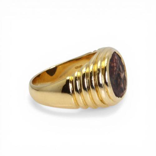 Bague 51 Bulgari Monete - Bague en or jaune 750 et pièce antique en bronze 58 Facettes
