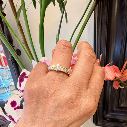 Bague 56 Bague vintage - Diamants en or jaune 14 carats 58 Facettes 4C5202B806DA4EB995575D36EFEE346E