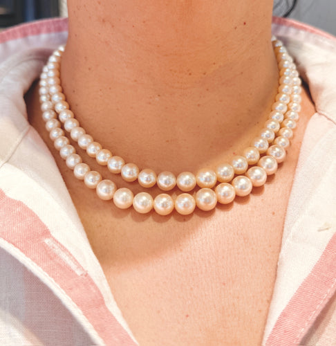 Collier Collier double rang de perles de culture en or 18k 58 Facettes 195EE4F2DA4F410483714EA26EB2C2A9