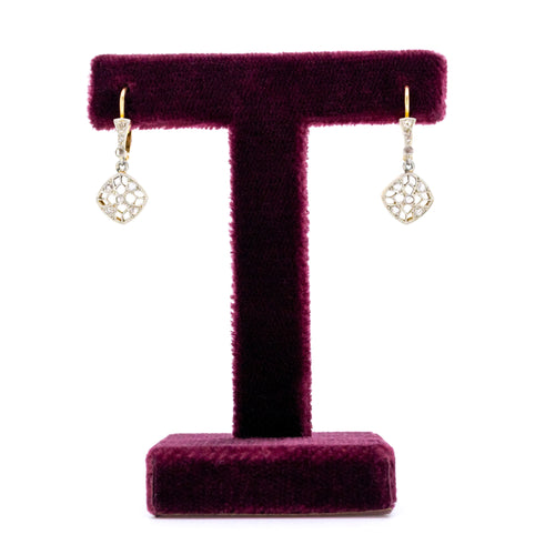 Boucles d'oreilles Boucles d’oreilles pendantes - Or jaune et blanc 18 ct et diamants 58 Facettes 5DE101CECB2D425CA3DC7C9D8F515D24