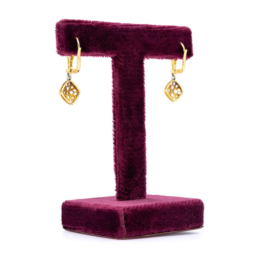 Boucles d'oreilles Boucles d’oreilles pendantes - Or jaune et blanc 18 ct et diamants 58 Facettes 5DE101CECB2D425CA3DC7C9D8F515D24