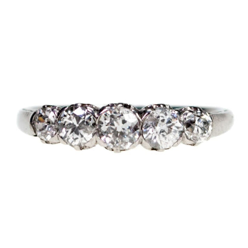 Bague 57 Bague rangée en platine 950 avec diamants taille ancienne 58 Facettes A48ADF07608B4FEFB7B72C399C777A12
