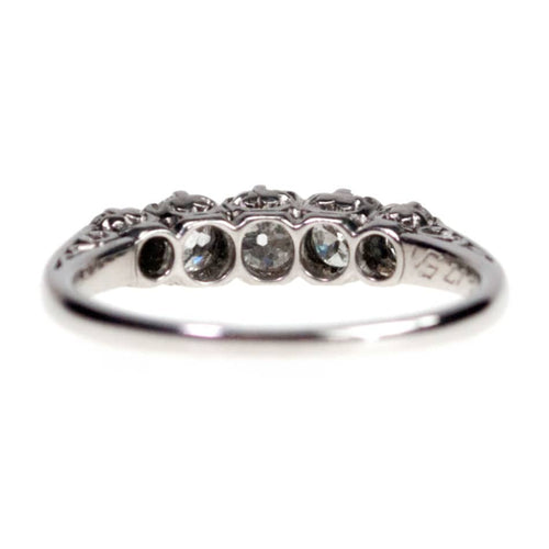Bague 57 Bague rangée en platine 950 avec diamants taille ancienne 58 Facettes A48ADF07608B4FEFB7B72C399C777A12