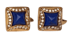 Boucles d'oreilles Boucles d’oreilles en or jaune 18 ct lapis-lazuli et diamants 58 Facettes ring