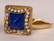 Boucles d'oreilles Boucles d’oreilles en or jaune 18 ct lapis-lazuli et diamants 58 Facettes ring
