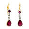 Boucles d'oreilles Boucles d'oreilles pendantes - Rubis et diamants en or 14k jaune et blanc 58 Facettes 75EE8CC54E28430B86B9AC125B5DF37B