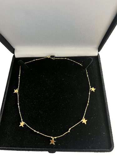 Collier Collier en or jaune 18 carats à pampilles étoiles 58 Facettes 9