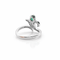 Bague 53 Bague en or blanc 18 carats avec émeraude ovale et diamants 58 Facettes Bague en or blanc émeraude et diamants