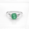 Bague 56 Bague en or blanc 18 carats avec émeraude et diamants 58 Facettes Bague en or blanc, émeraude & diamants