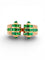 Bague 59 Bague en or jaune 18 carats sertie de diamants et émeraudes 58 Facettes eme