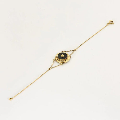 Bracelet Bracelet vintage en or jaune 18K et onyx 58 Facettes