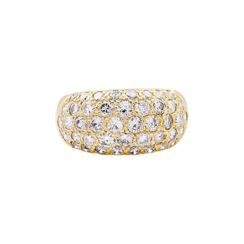 Bague 52 Bague jonc bombé en or jaune et diamants. 58 Facettes 35186