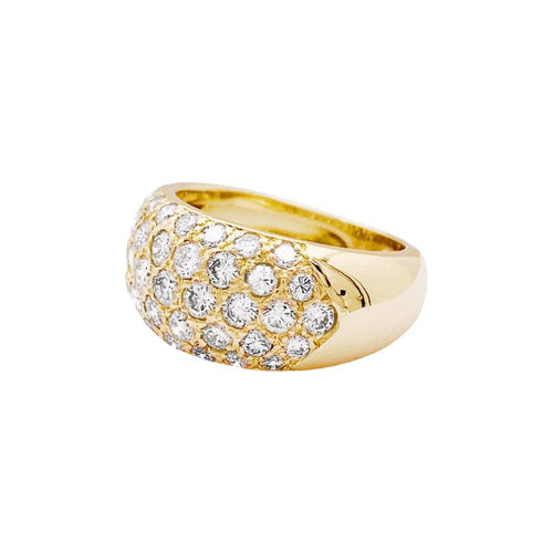Bague 52 Bague jonc bombé en or jaune et diamants. 58 Facettes 35186