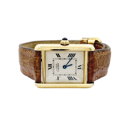 Montre Montre Cartier, "Tank Must", vermeil, cuir. 58 Facettes 35565