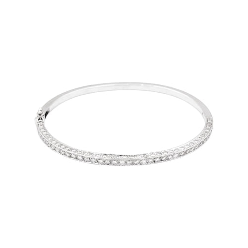 Bracelet Bracelet jonc, or blanc et diamants. 58 Facettes 35446